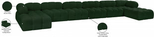 Meridian Furniture - Ames 204" Boucle Fabric Upholstered 8 Piece Modular Sectional - 611Green-Sec8B - GreatFurnitureDeal