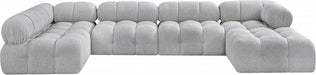 Meridian Furniture - Ames 136" Boucle Fabric Upholstered 6 Piece Modular Sectional - 611Grey-Sec6A - GreatFurnitureDeal