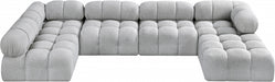 Meridian Furniture - Ames 136" Boucle Fabric Upholstered 6 Piece Modular Sectional - 611Grey-Sec6A - GreatFurnitureDeal
