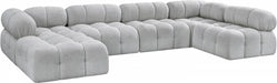 Meridian Furniture - Ames 136" Boucle Fabric Upholstered 6 Piece Modular Sectional - 611Grey-Sec6A - GreatFurnitureDeal