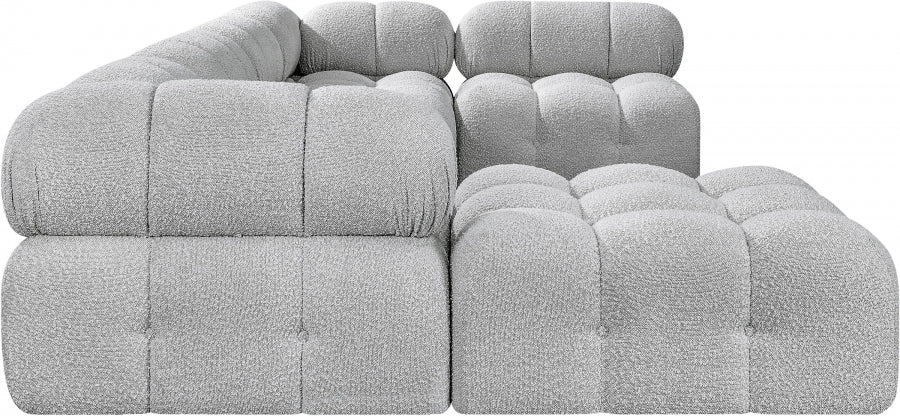 Meridian Furniture - Ames 136" Boucle Fabric Upholstered 6 Piece Modular Sectional - 611Grey-Sec6A - GreatFurnitureDeal