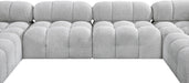 Meridian Furniture - Ames 136" Boucle Fabric Upholstered 6 Piece Modular Sectional - 611Grey-Sec6A - GreatFurnitureDeal