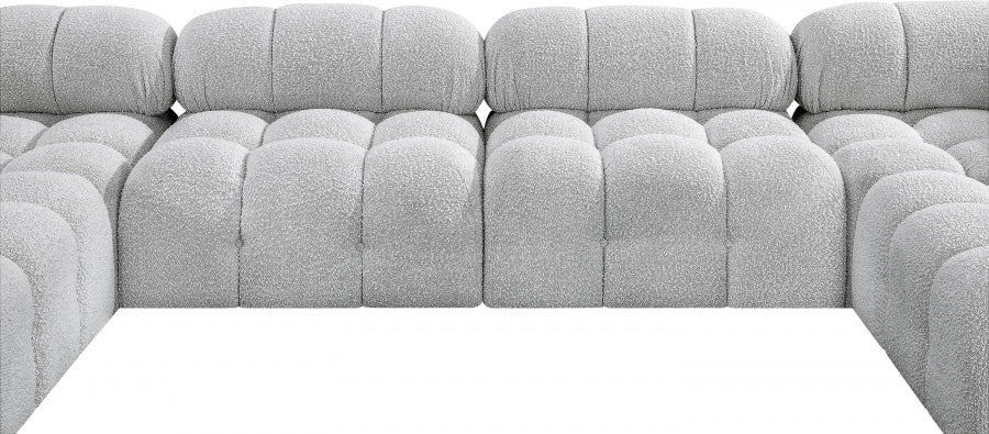 Meridian Furniture - Ames 136" Boucle Fabric Upholstered 6 Piece Modular Sectional - 611Grey-Sec6A - GreatFurnitureDeal