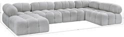 Meridian Furniture - Ames 136" Boucle Fabric Upholstered 6 Piece Modular Sectional - 611Grey-Sec6A - GreatFurnitureDeal