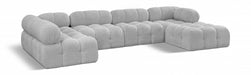 Meridian Furniture - Ames 136" Boucle Fabric Upholstered 6 Piece Modular Sectional - 611Grey-Sec6A - GreatFurnitureDeal