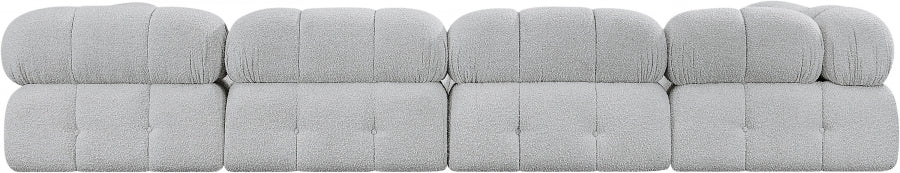 Meridian Furniture - Ames 136" Boucle Fabric Upholstered 6 Piece Modular Sectional - 611Grey-Sec6B - GreatFurnitureDeal