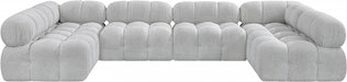 Meridian Furniture - Ames 136" Boucle Fabric Upholstered 6 Piece Modular Sectional - 611Grey-Sec6B - GreatFurnitureDeal