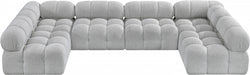 Meridian Furniture - Ames 136" Boucle Fabric Upholstered 6 Piece Modular Sectional - 611Grey-Sec6B - GreatFurnitureDeal