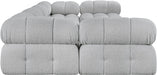 Meridian Furniture - Ames 136" Boucle Fabric Upholstered 6 Piece Modular Sectional - 611Grey-Sec6B - GreatFurnitureDeal