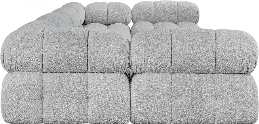Meridian Furniture - Ames 136" Boucle Fabric Upholstered 6 Piece Modular Sectional - 611Grey-Sec6B - GreatFurnitureDeal