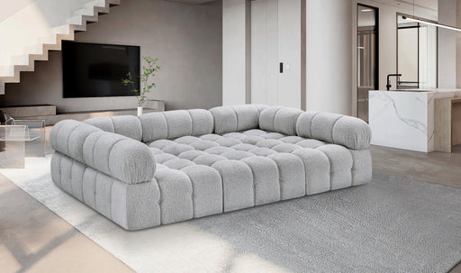 Meridian Furniture - Ames 102" Boucle Fabric Upholstered 6 Piece Modular Sectional - 611Grey-Sec6C - GreatFurnitureDeal