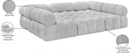Meridian Furniture - Ames 102" Boucle Fabric Upholstered 6 Piece Modular Sectional - 611Grey-Sec6C - GreatFurnitureDeal