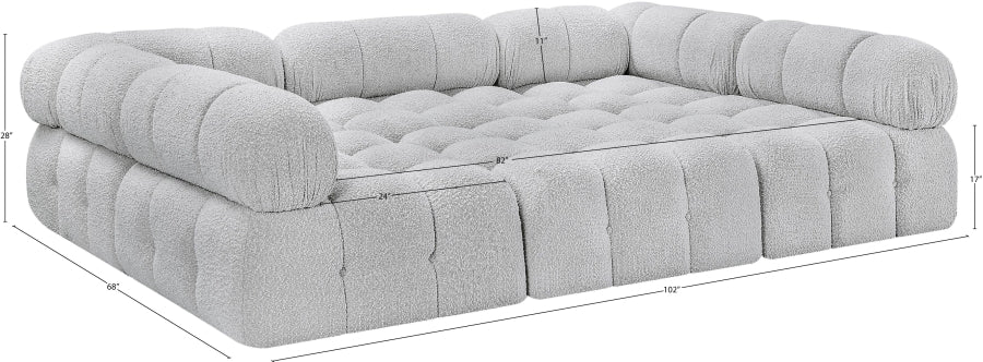 Meridian Furniture - Ames 102" Boucle Fabric Upholstered 6 Piece Modular Sectional - 611Grey-Sec6C - GreatFurnitureDeal