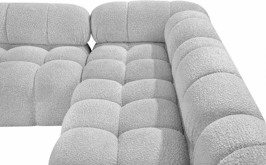 Meridian Furniture - Ames 170" Boucle Fabric Upholstered 6 Piece Modular Sectional - 611Grey-Sec6E - GreatFurnitureDeal