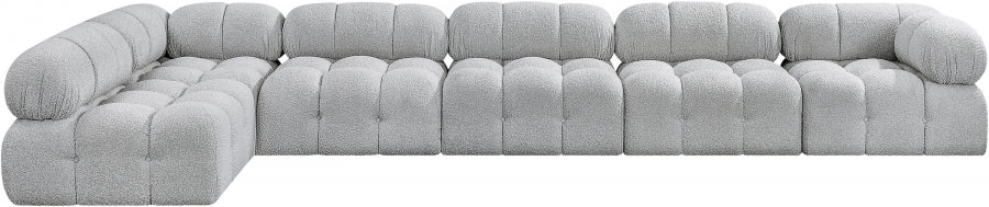 Meridian Furniture - Ames 170" Boucle Fabric Upholstered 6 Piece Modular Sectional - 611Grey-Sec6E - GreatFurnitureDeal