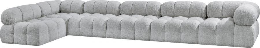 Meridian Furniture - Ames 170" Boucle Fabric Upholstered 6 Piece Modular Sectional - 611Grey-Sec6E - GreatFurnitureDeal