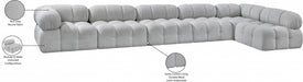 Meridian Furniture - Ames 170" Boucle Fabric Upholstered 6 Piece Modular Sectional - 611Grey-Sec6E - GreatFurnitureDeal