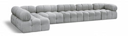 Meridian Furniture - Ames 170" Boucle Fabric Upholstered 6 Piece Modular Sectional - 611Grey-Sec6E - GreatFurnitureDeal