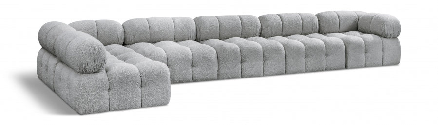 Meridian Furniture - Ames 170" Boucle Fabric Upholstered 6 Piece Modular Sectional - 611Grey-Sec6E - GreatFurnitureDeal