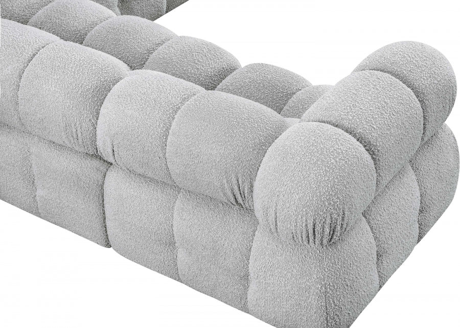 Meridian Furniture - Ames 136" Boucle Fabric Upholstered 6 Piece Modular Sectional - 611Grey-Sec6F - GreatFurnitureDeal