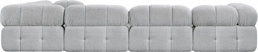 Meridian Furniture - Ames 136" Boucle Fabric Upholstered 6 Piece Modular Sectional - 611Grey-Sec6F - GreatFurnitureDeal