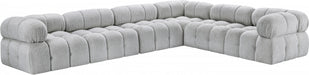 Meridian Furniture - Ames 136" Boucle Fabric Upholstered 6 Piece Modular Sectional - 611Grey-Sec6F - GreatFurnitureDeal