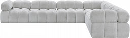 Meridian Furniture - Ames 136" Boucle Fabric Upholstered 6 Piece Modular Sectional - 611Grey-Sec6F - GreatFurnitureDeal