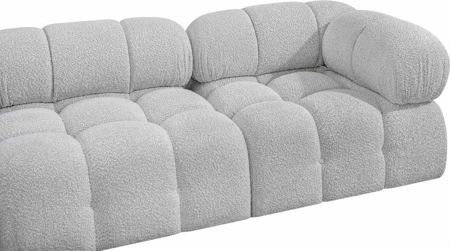 Meridian Furniture - Ames 136" Boucle Fabric Upholstered 6 Piece Modular Sectional - 611Grey-Sec6F - GreatFurnitureDeal