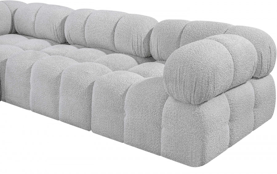 Meridian Furniture - Ames 136" Boucle Fabric Upholstered 6 Piece Modular Sectional - 611Grey-Sec6F - GreatFurnitureDeal