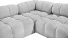 Meridian Furniture - Ames 136" Boucle Fabric Upholstered 6 Piece Modular Sectional - 611Grey-Sec6F - GreatFurnitureDeal