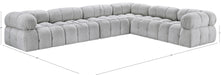 Meridian Furniture - Ames 136" Boucle Fabric Upholstered 6 Piece Modular Sectional - 611Grey-Sec6F - GreatFurnitureDeal