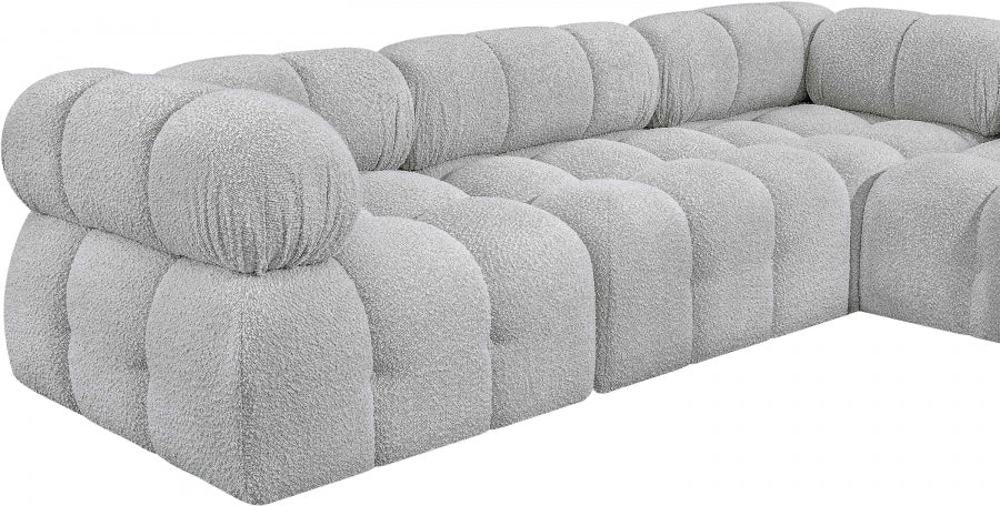 Meridian Furniture - Ames 170" Boucle Fabric Upholstered 7 Piece Modular Sectional - 611Grey-Sec7A - GreatFurnitureDeal