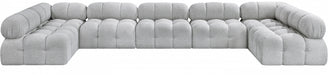 Meridian Furniture - Ames 170" Boucle Fabric Upholstered 7 Piece Modular Sectional - 611Grey-Sec7A - GreatFurnitureDeal