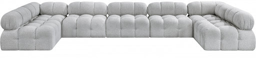 Meridian Furniture - Ames 170" Boucle Fabric Upholstered 7 Piece Modular Sectional - 611Grey-Sec7A - GreatFurnitureDeal