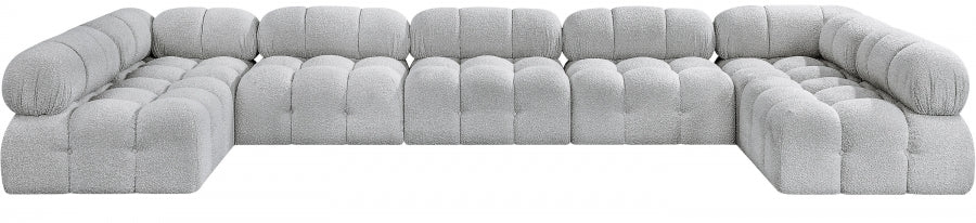 Meridian Furniture - Ames 170" Boucle Fabric Upholstered 7 Piece Modular Sectional - 611Grey-Sec7A - GreatFurnitureDeal