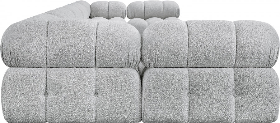Meridian Furniture - Ames 170" Boucle Fabric Upholstered 7 Piece Modular Sectional - 611Grey-Sec7A - GreatFurnitureDeal