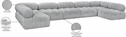 Meridian Furniture - Ames 170" Boucle Fabric Upholstered 7 Piece Modular Sectional - 611Grey-Sec7A - GreatFurnitureDeal