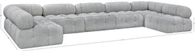 Meridian Furniture - Ames 170" Boucle Fabric Upholstered 7 Piece Modular Sectional - 611Grey-Sec7A - GreatFurnitureDeal