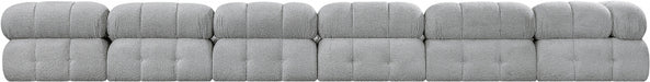 Meridian Furniture - Ames 204" Boucle Fabric Upholstered 7 Piece Modular Sectional - 611Grey-Sec7C - GreatFurnitureDeal