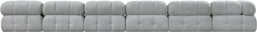 Meridian Furniture - Ames 204" Boucle Fabric Upholstered 7 Piece Modular Sectional - 611Grey-Sec7C - GreatFurnitureDeal