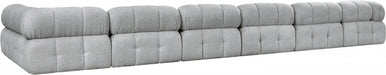 Meridian Furniture - Ames 204" Boucle Fabric Upholstered 7 Piece Modular Sectional - 611Grey-Sec7C - GreatFurnitureDeal