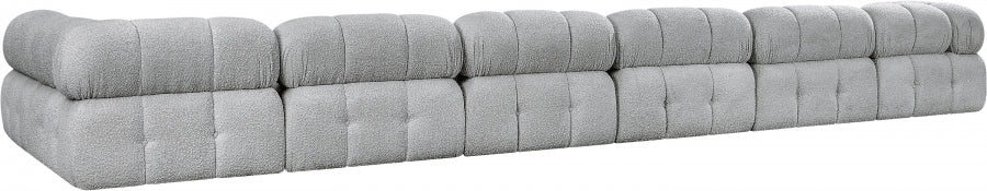 Meridian Furniture - Ames 204" Boucle Fabric Upholstered 7 Piece Modular Sectional - 611Grey-Sec7C - GreatFurnitureDeal