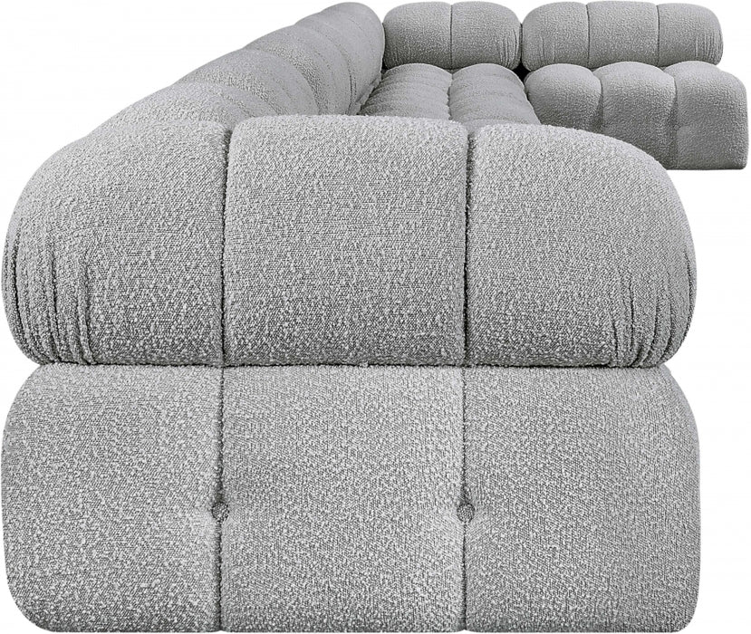 Meridian Furniture - Ames 204" Boucle Fabric Upholstered 7 Piece Modular Sectional - 611Grey-Sec7C - GreatFurnitureDeal