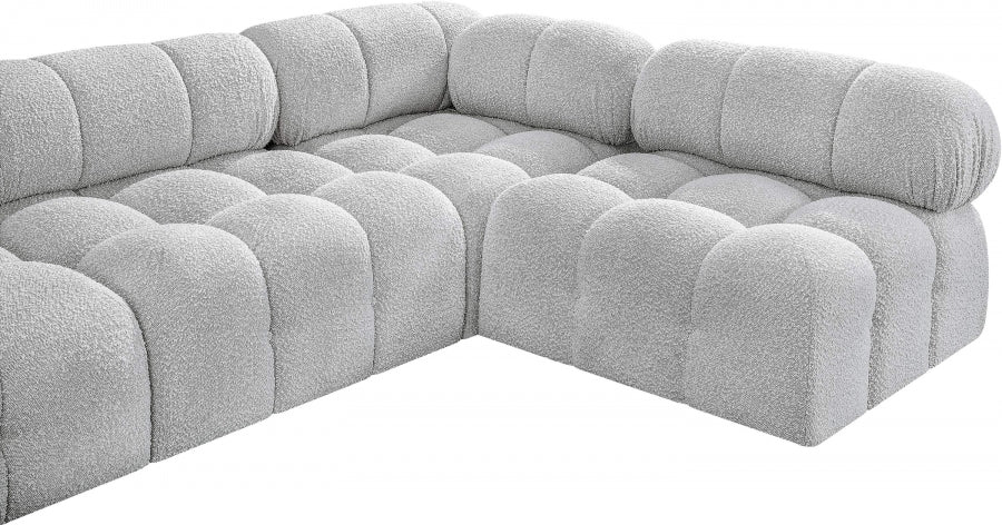 Meridian Furniture - Ames 204" Boucle Fabric Upholstered 7 Piece Modular Sectional - 611Grey-Sec7C - GreatFurnitureDeal