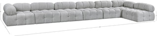 Meridian Furniture - Ames 204" Boucle Fabric Upholstered 7 Piece Modular Sectional - 611Grey-Sec7C - GreatFurnitureDeal