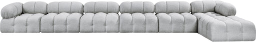 Meridian Furniture - Ames 204" Boucle Fabric Upholstered 7 Piece Modular Sectional - 611Grey-Sec7D - GreatFurnitureDeal