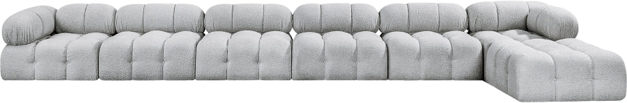 Meridian Furniture - Ames 204" Boucle Fabric Upholstered 7 Piece Modular Sectional - 611Grey-Sec7D - GreatFurnitureDeal