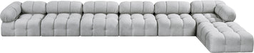 Meridian Furniture - Ames 204" Boucle Fabric Upholstered 7 Piece Modular Sectional - 611Grey-Sec7D - GreatFurnitureDeal