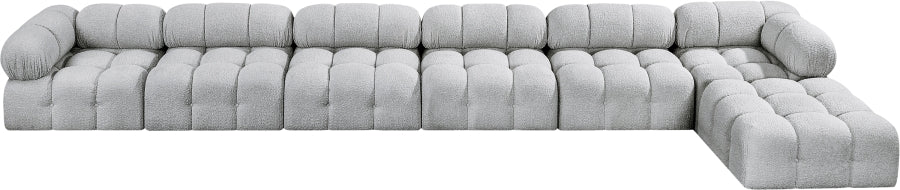 Meridian Furniture - Ames 204" Boucle Fabric Upholstered 7 Piece Modular Sectional - 611Grey-Sec7D - GreatFurnitureDeal