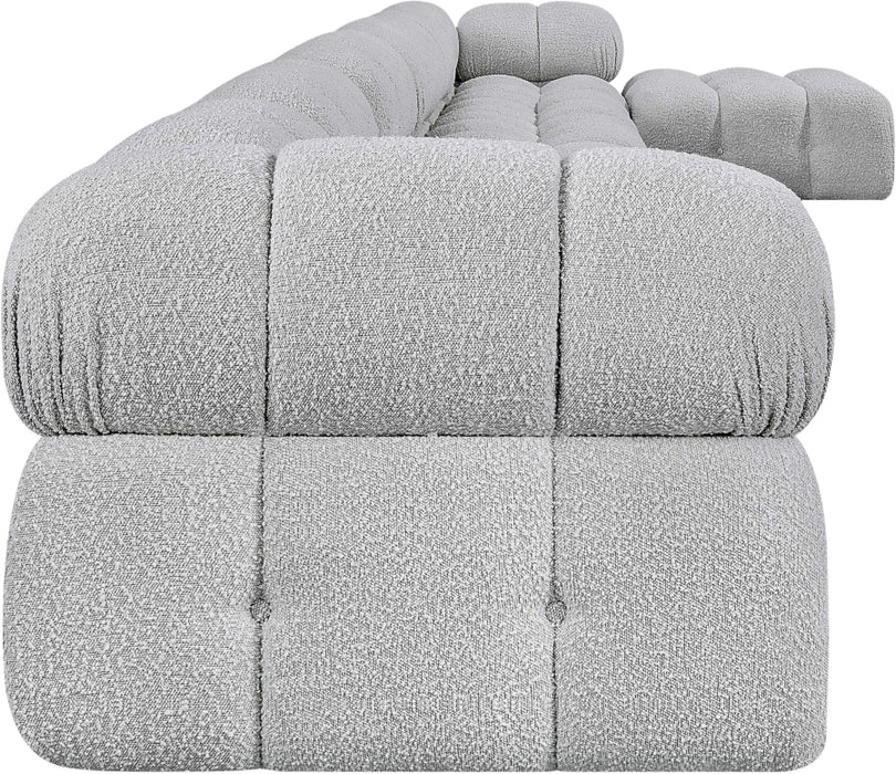 Meridian Furniture - Ames 204" Boucle Fabric Upholstered 7 Piece Modular Sectional - 611Grey-Sec7D - GreatFurnitureDeal